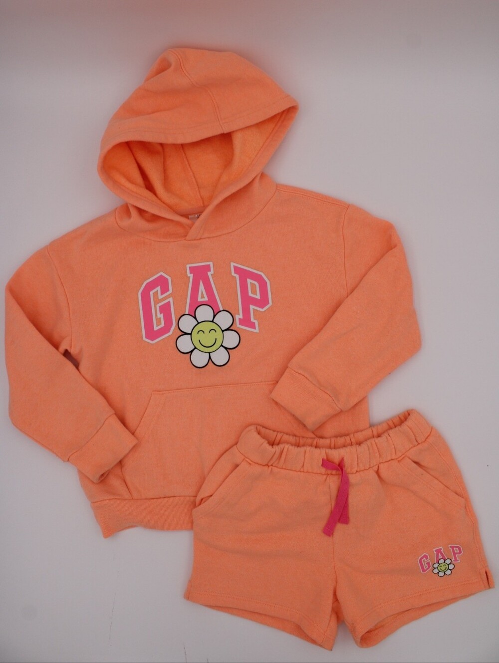 GAP Kids Coral Hoodie Sweat Shorts Set 5T